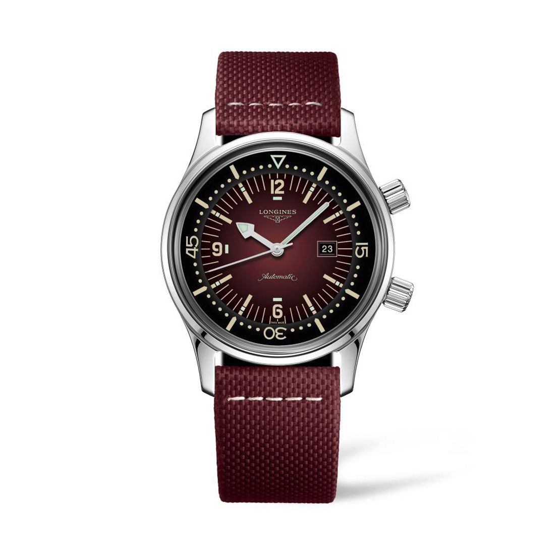 Dit is een horloge van het merk Longines voor heren in maat 36.00. Dit horloge heeft verzilverde gepolijste wijzers en is waterbestendig tot 30 bar. Zelfopwindend mechanisch uurwerk met 28.800 vibraties per uur en een gangreserve van ongeveer 45 uur